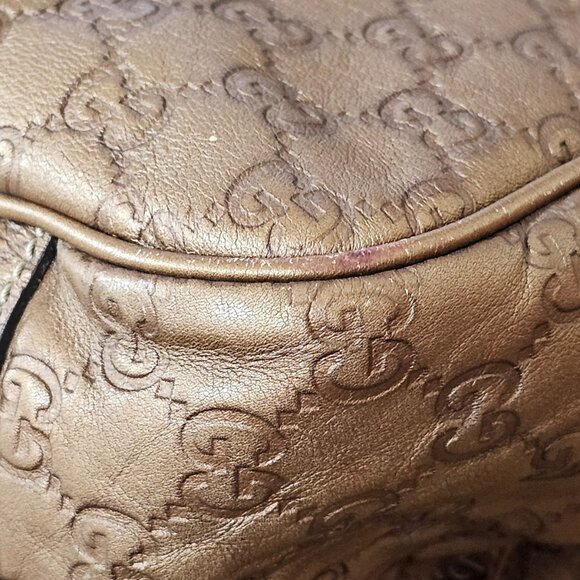 GUCCI Metallic Guccissima Large GG Twins Shoulder Tote Bronze Leather Monogram - Picture 13 of 16